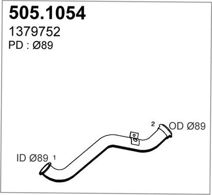 ASSO 505.1054 - Труба выхлопного газа avtokuzovplus.com.ua
