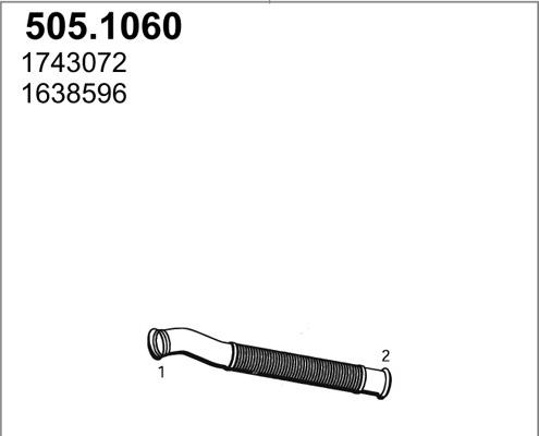 ASSO 505.1060 - Труба выхлопного газа avtokuzovplus.com.ua