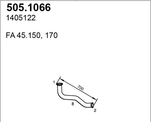ASSO 505.1066 - Труба вихлопного газу autocars.com.ua