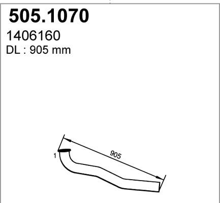 ASSO 505.1070 - Труба вихлопного газу autocars.com.ua