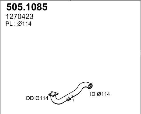 ASSO 505.1085 - Труба вихлопного газу autocars.com.ua