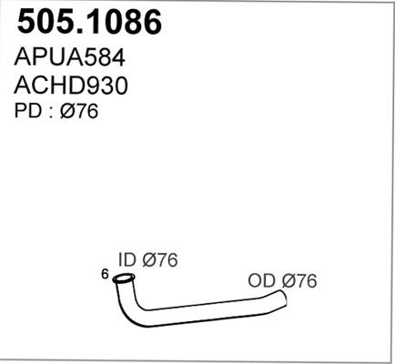 ASSO 505.1086 - Труба выхлопного газа avtokuzovplus.com.ua
