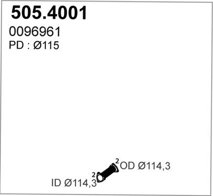 ASSO 505.4001 - Гофрированная труба, выхлопная система avtokuzovplus.com.ua