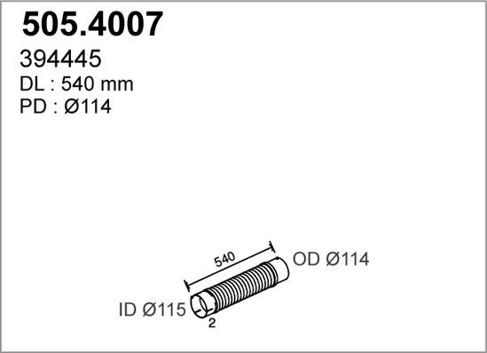 ASSO 505.4007 - Гофрированная труба, выхлопная система avtokuzovplus.com.ua