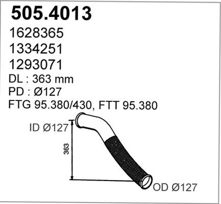 ASSO 505.4013 - Гофрированная труба, выхлопная система avtokuzovplus.com.ua
