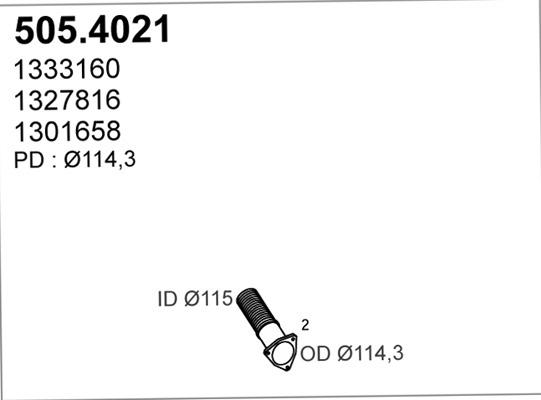 ASSO 505.4021 - Гофрированная труба, выхлопная система avtokuzovplus.com.ua