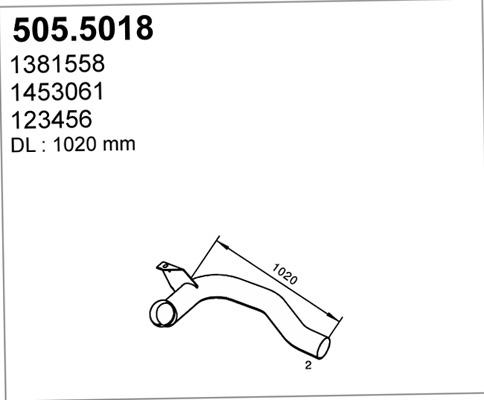 ASSO 505.5018 - Труба вихлопного газу autocars.com.ua