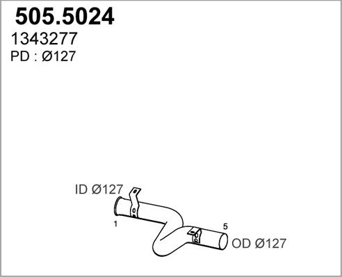 ASSO 505.5024 - Труба вихлопного газу autocars.com.ua