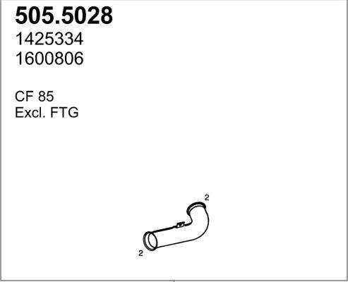 ASSO 505.5028 - Труба вихлопного газу autocars.com.ua