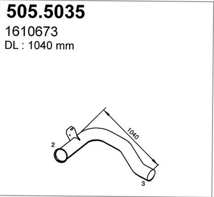 ASSO 505.5035 - Труба вихлопного газу autocars.com.ua
