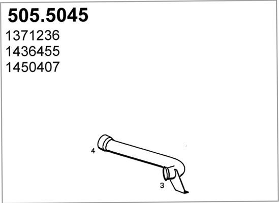 ASSO 505.5045 - Труба вихлопного газу autocars.com.ua