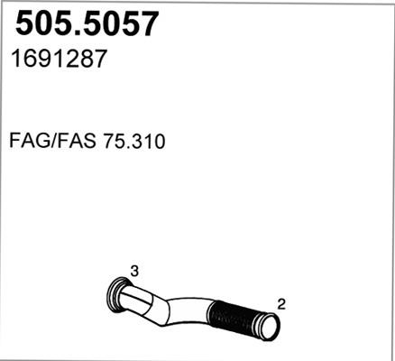 ASSO 505.5057 - Труба вихлопного газу autocars.com.ua