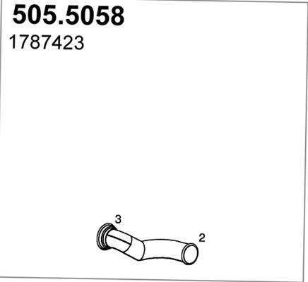 ASSO 505.5058 - Труба вихлопного газу autocars.com.ua