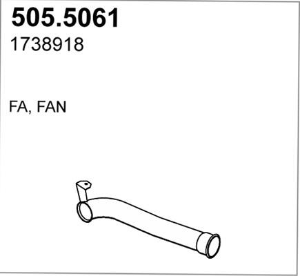 ASSO 505.5061 - Труба вихлопного газу autocars.com.ua