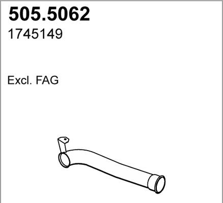 ASSO 505.5062 - Труба вихлопного газу autocars.com.ua