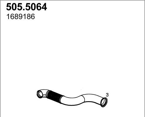 ASSO 505.5064 - Труба вихлопного газу autocars.com.ua