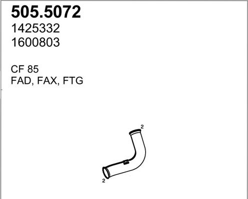 ASSO 505.5072 - Труба вихлопного газу autocars.com.ua