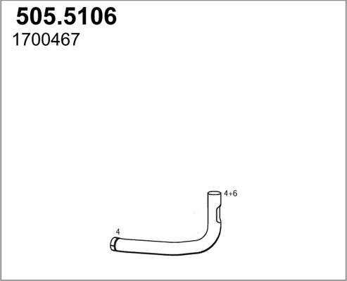 ASSO 505.5106 - Труба выхлопного газа avtokuzovplus.com.ua