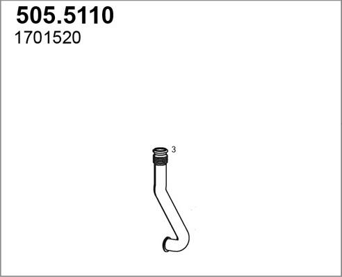 ASSO 505.5110 - Труба вихлопного газу autocars.com.ua