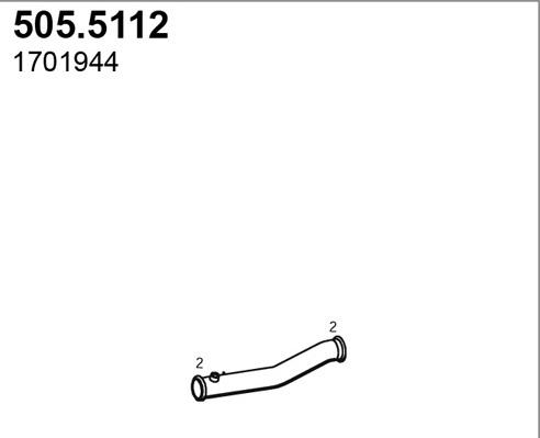 ASSO 505.5112 - Труба вихлопного газу autocars.com.ua