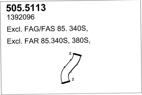 ASSO 505.5113 - Труба вихлопного газу autocars.com.ua