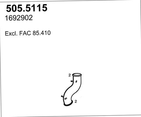 ASSO 505.5115 - Труба вихлопного газу autocars.com.ua