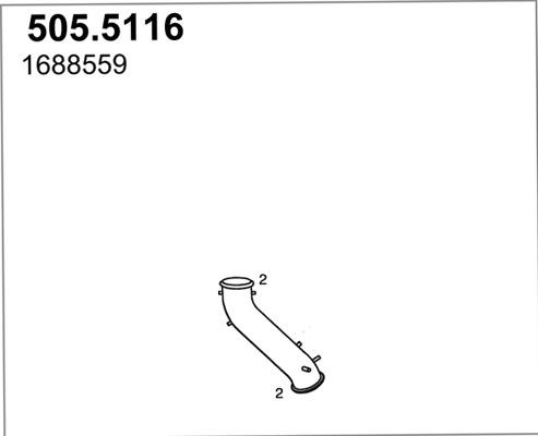 ASSO 505.5116 - Труба вихлопного газу autocars.com.ua