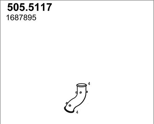 ASSO 505.5117 - Труба вихлопного газу autocars.com.ua