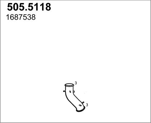 ASSO 505.5118 - Труба вихлопного газу autocars.com.ua