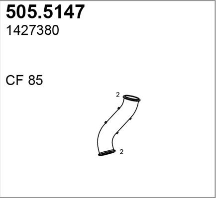 ASSO 505.5147 - Труба вихлопного газу autocars.com.ua