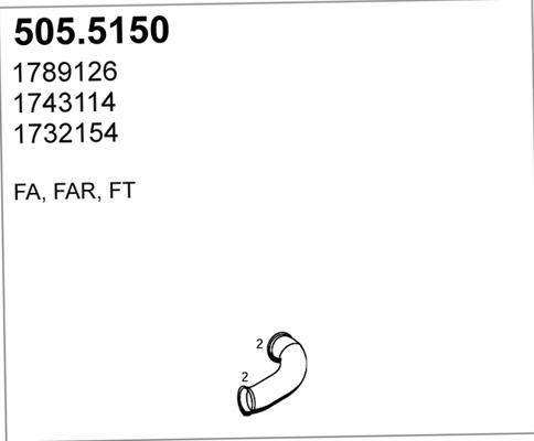 ASSO 505.5150 - Труба вихлопного газу autocars.com.ua