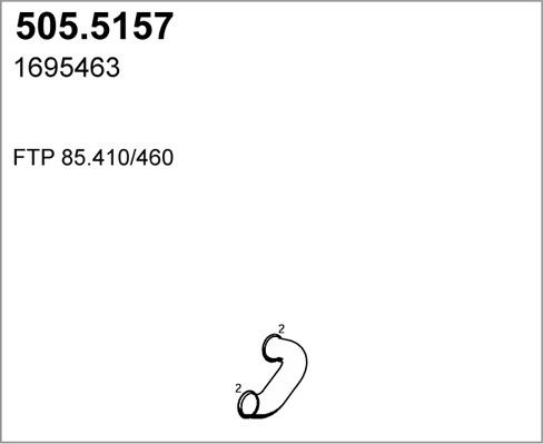 ASSO 505.5157 - Труба вихлопного газу autocars.com.ua