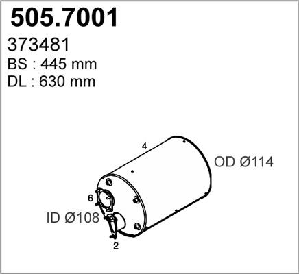 ASSO 505.7001 - Середній / кінцевий глушник ОГ autocars.com.ua