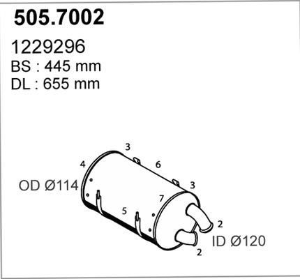 ASSO 505.7002 - Середній / кінцевий глушник ОГ autocars.com.ua