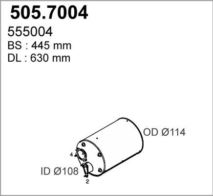 ASSO 505.7004 - Середній / кінцевий глушник ОГ autocars.com.ua