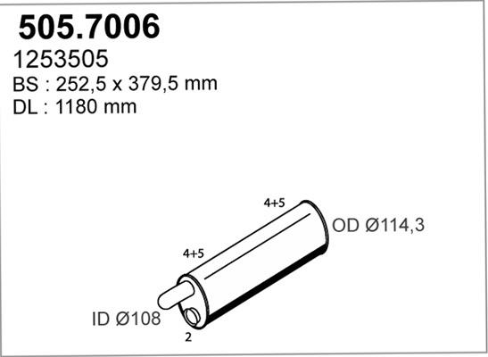 ASSO 505.7006 - Середній / кінцевий глушник ОГ autocars.com.ua