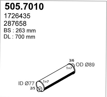 ASSO 505.7010 - Средний / конечный глушитель ОГ avtokuzovplus.com.ua