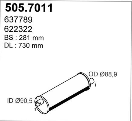 ASSO 505.7011 - Середній / кінцевий глушник ОГ autocars.com.ua