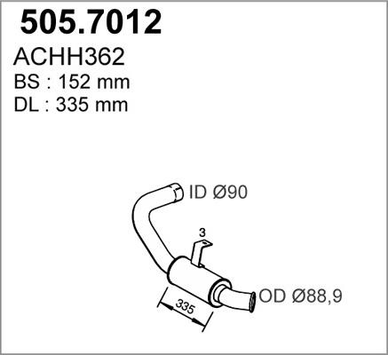 ASSO 505.7012 - Середній / кінцевий глушник ОГ autocars.com.ua