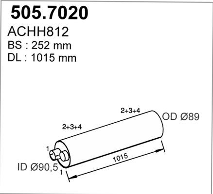 ASSO 505.7020 - Середній / кінцевий глушник ОГ autocars.com.ua