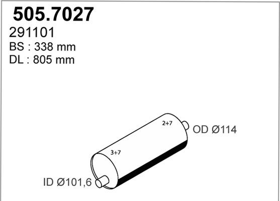 ASSO 505.7027 - Средний / конечный глушитель ОГ avtokuzovplus.com.ua