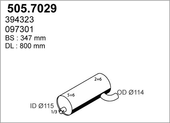 ASSO 505.7029 - Середній / кінцевий глушник ОГ autocars.com.ua