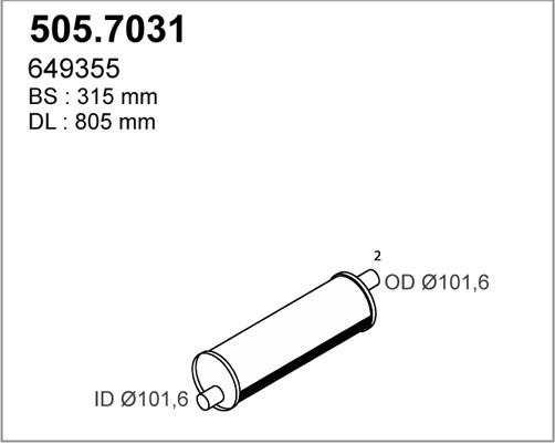 ASSO 505.7031 - Средний / конечный глушитель ОГ avtokuzovplus.com.ua