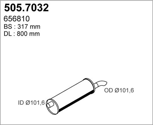 ASSO 505.7032 - Середній / кінцевий глушник ОГ autocars.com.ua