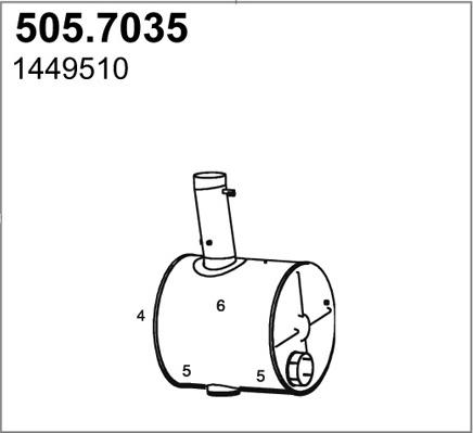 ASSO 505.7035 - Середній / кінцевий глушник ОГ autocars.com.ua