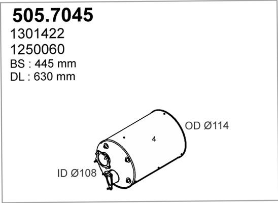 ASSO 505.7045 - Середній / кінцевий глушник ОГ autocars.com.ua