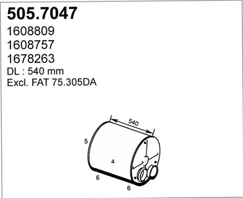 ASSO 505.7047 - Середній / кінцевий глушник ОГ autocars.com.ua