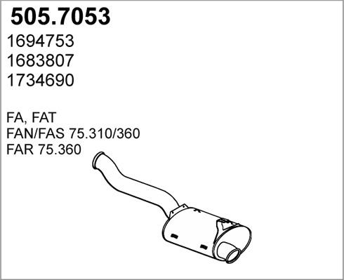 ASSO 505.7053 - Середній / кінцевий глушник ОГ autocars.com.ua