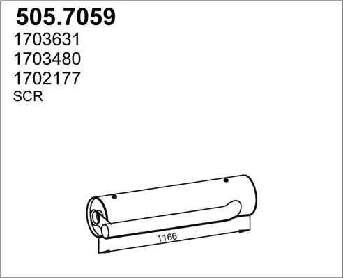 ASSO 505.7059 - Середній / кінцевий глушник ОГ autocars.com.ua