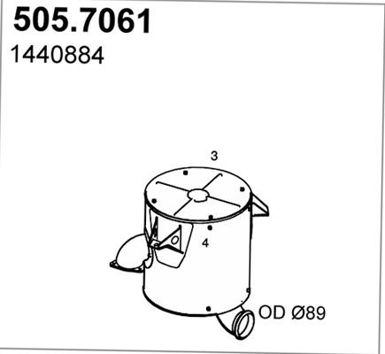 ASSO 505.7061 - Середній / кінцевий глушник ОГ autocars.com.ua